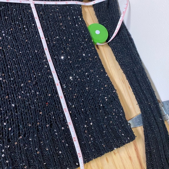 Black holiday sweater with silver sequins all over  Sz: M - Picture 3 of 6